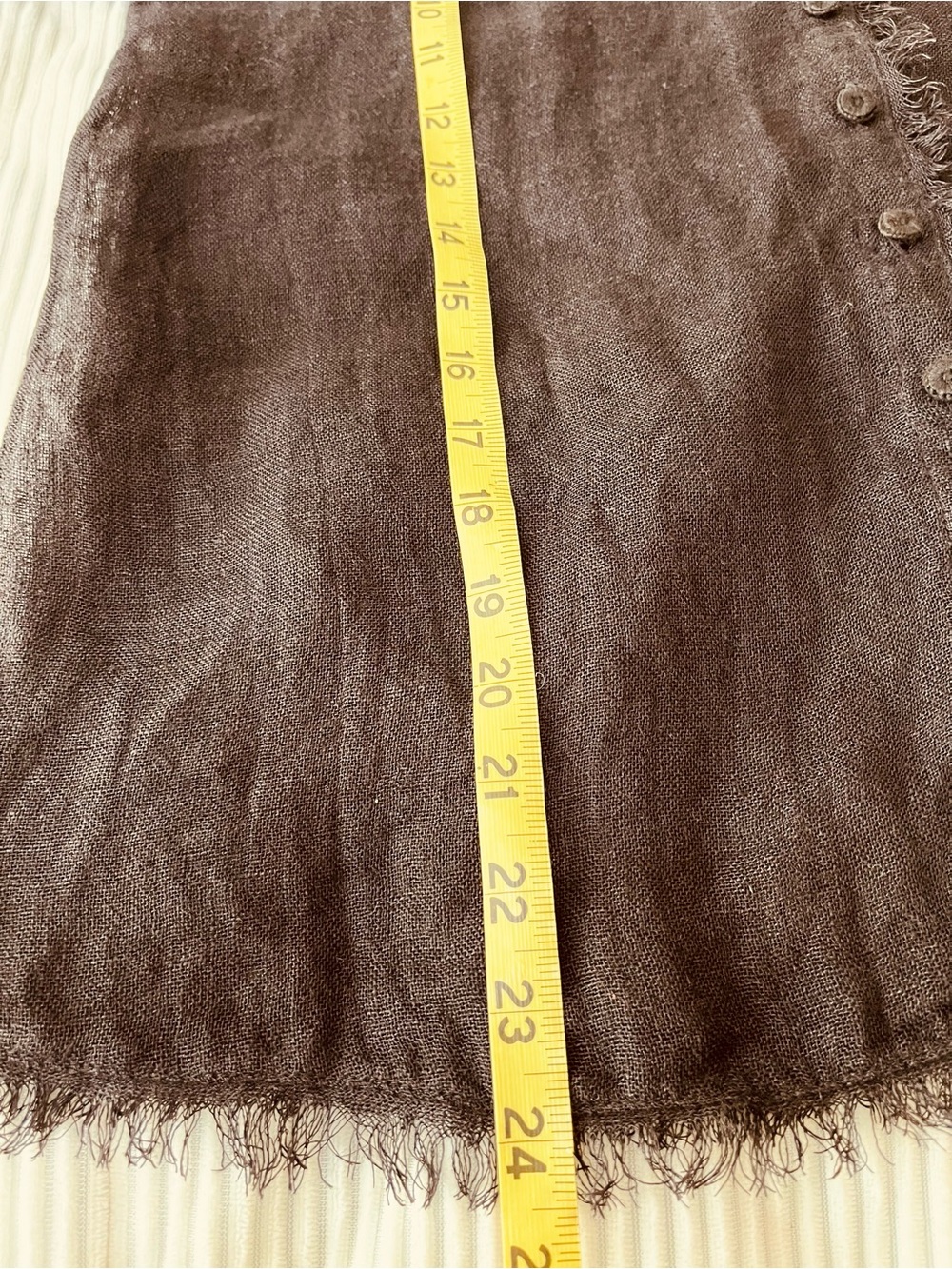 Eileen Fisher Sheer Linen Button -Front Black/Brown Blouse. - Picture 12 of 14